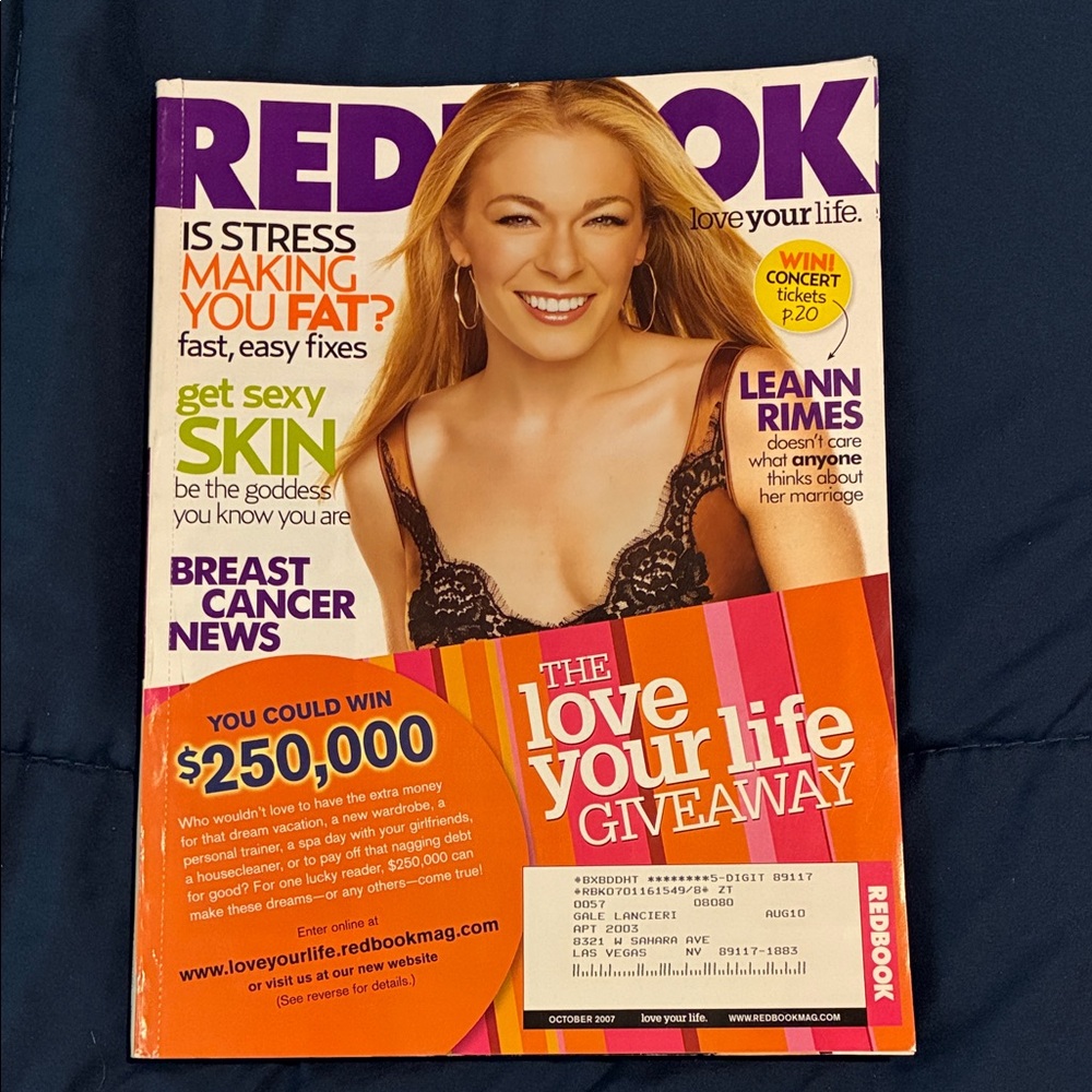 Vintage Redbook Magazine October 2007 Issue
